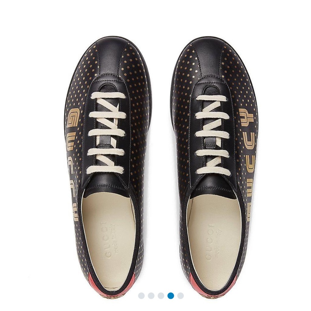 NEW Gucci Men Guccy Falacer Low Top Sneakers Black - Picture 4 of 8
